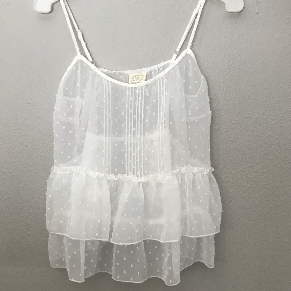 Sheer white tank top